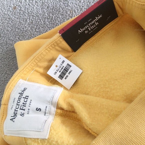 Abercrombie & Fitch Men's Sweatpants Yellow 92 NWT - Picture 3 of 3
